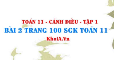 Bài 2 trang 100 SGK Toán 11 tập 1 Cánh Diều